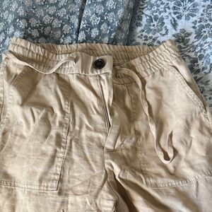 Zara Beige Elastic Waist Pants